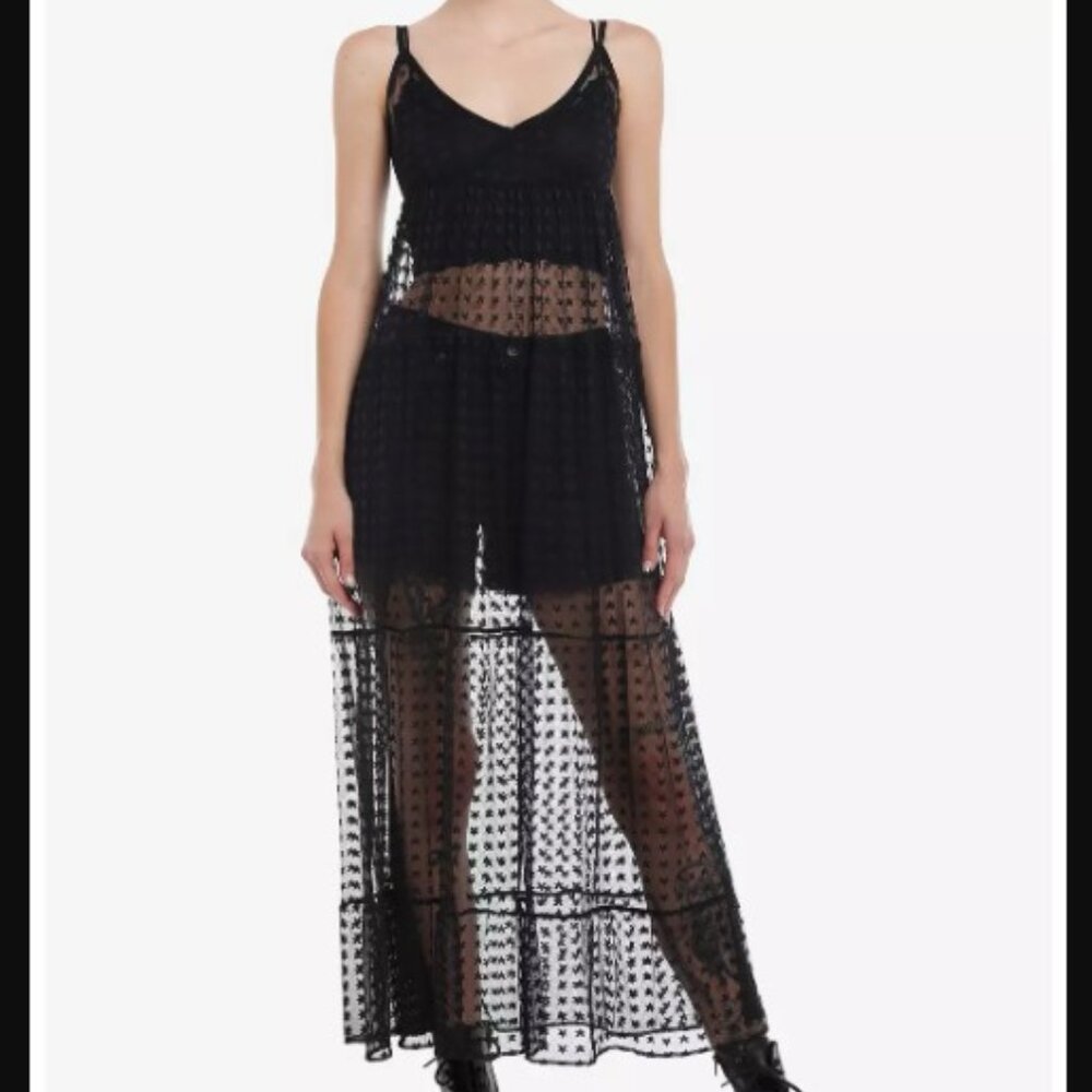 Cosmic Aura Star Mesh Sheer Maxi Dress